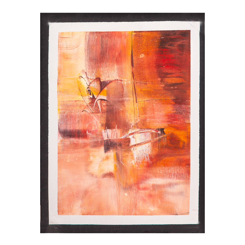Oil Painting: Abstract; (30x40x2)cm, Orange 1