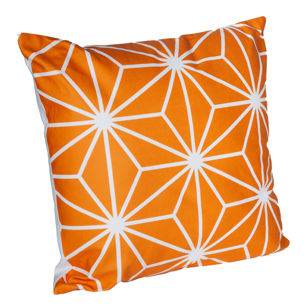 Outdoor Pillow; (45x45)cm, Orange/White