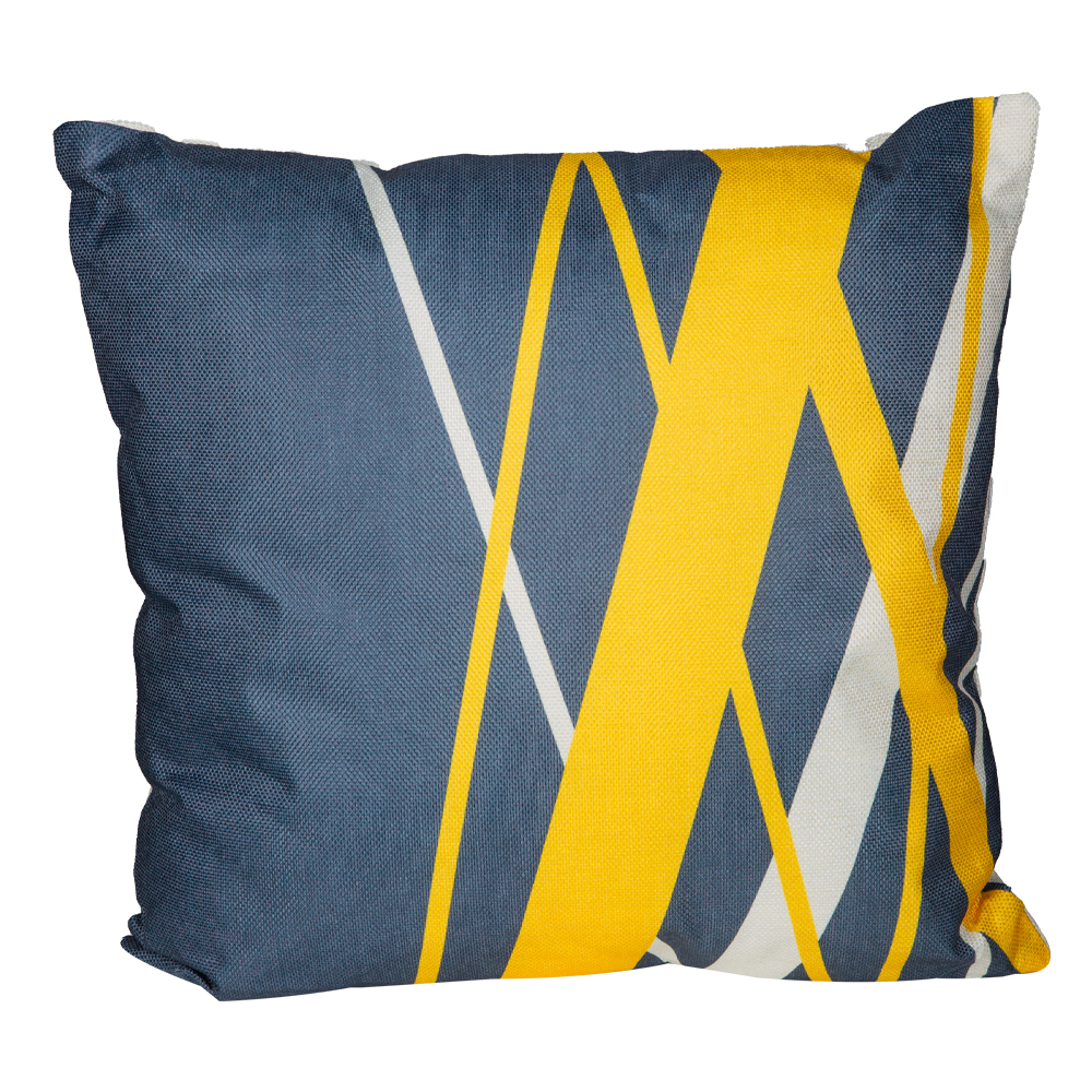 Outdoor Pillow; (45×45)cm, Yellow/Navy Blue 1