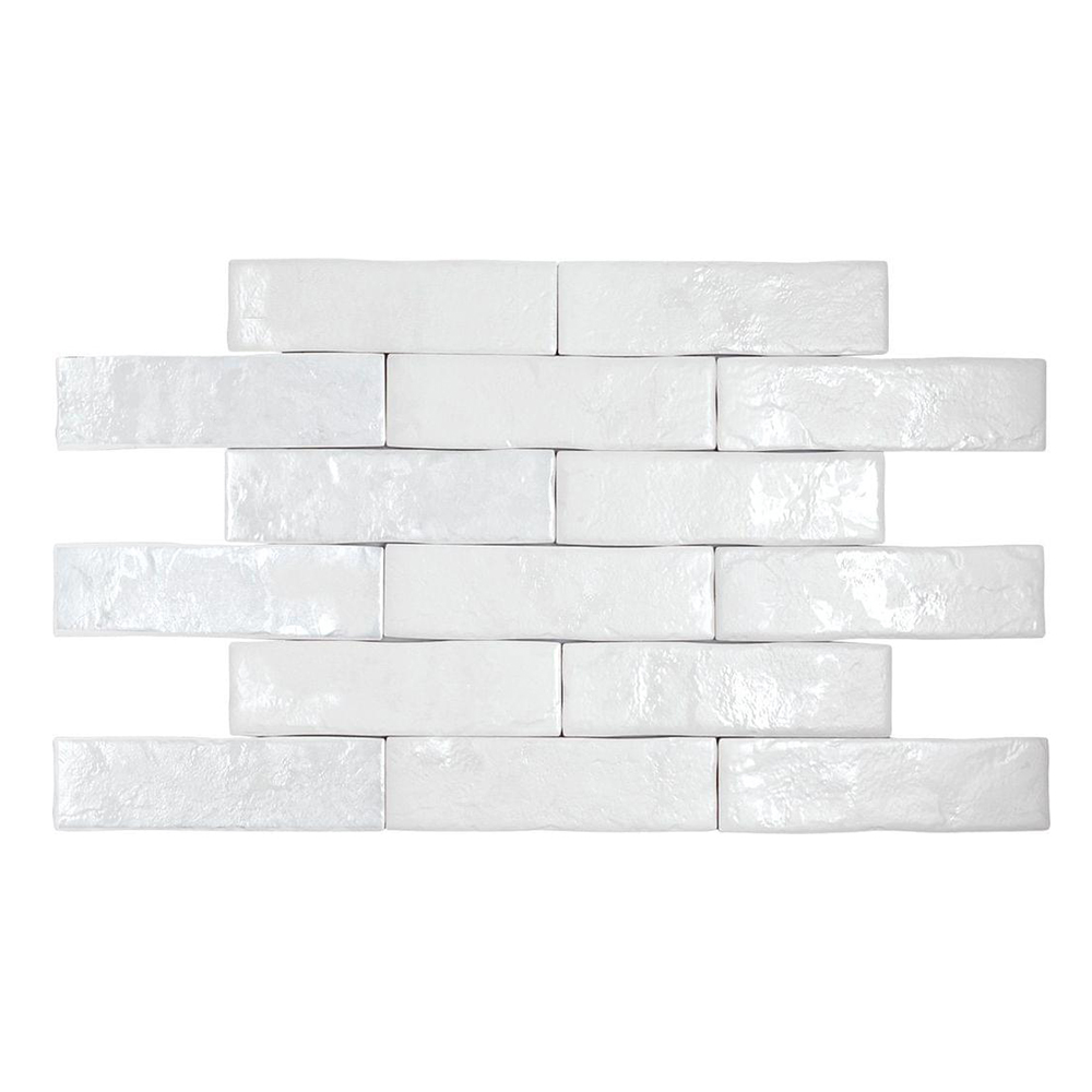 Brickwall Blanco: Matt Porcelain Tile; (7.0x28.0)cm