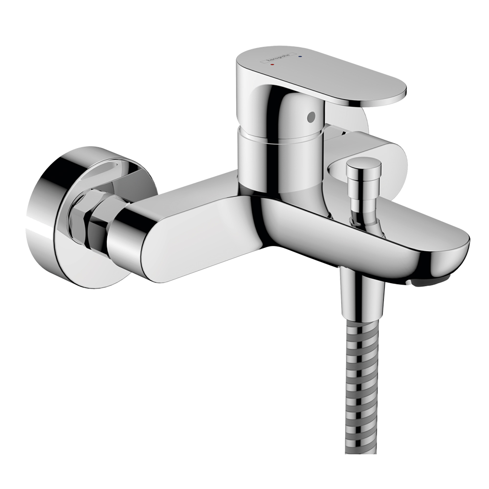 Rebris S: Exposed Single Lever Bath Mixer; Wall Mounted, Chrome Plated 1