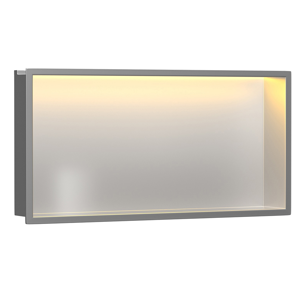 Tapis: Stainless Steel Shower Wall Niche With LED Light; (30x60x10)cm, Brushed 1