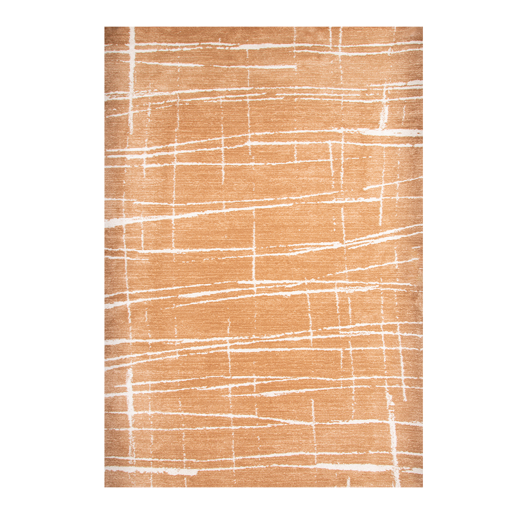 Balta: Moon White Crossing Lines Pattern Carpet Rug; (80×150)cm, Orange 1