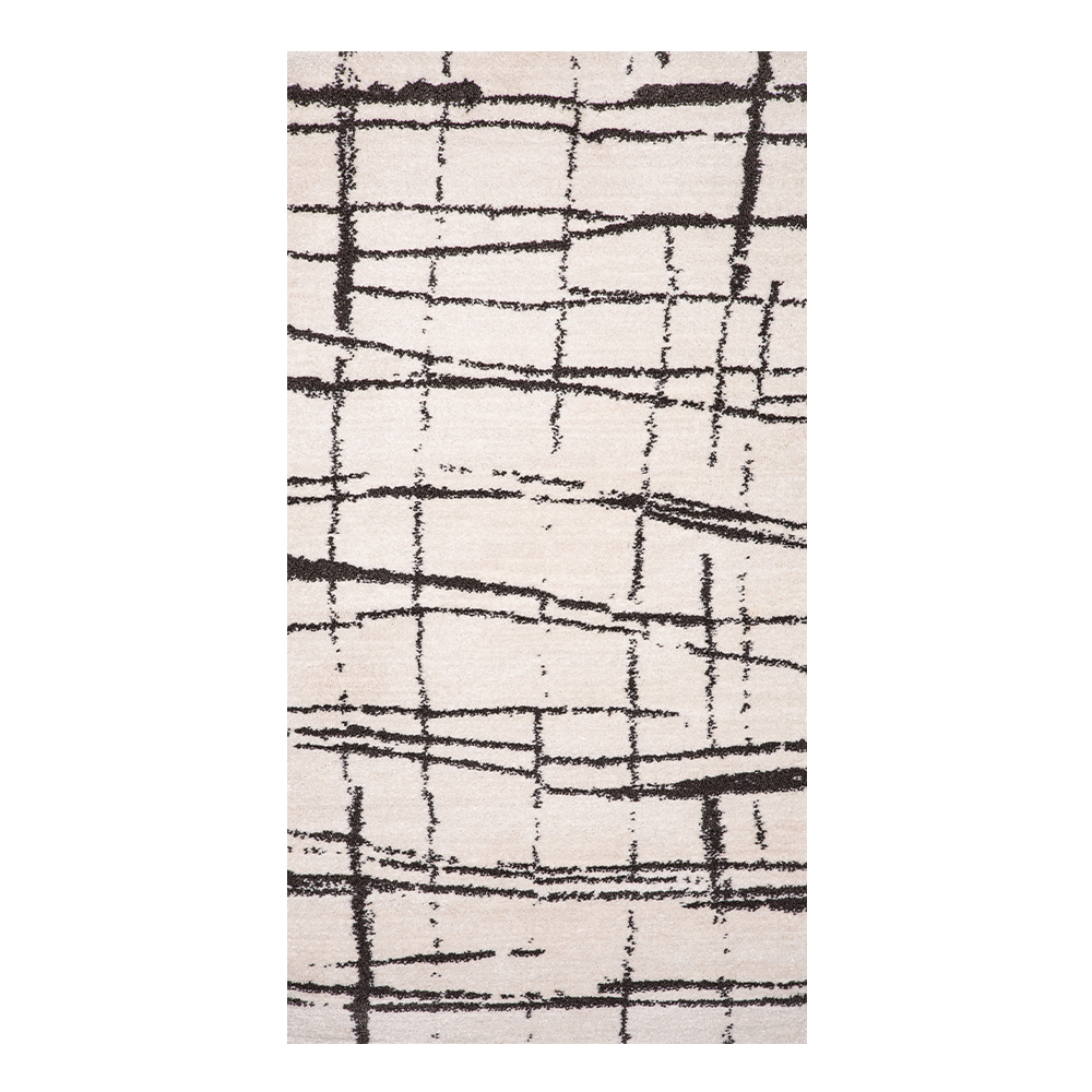 Balta: Moon Abstract Pattern Carpet Rug; (80×150)cm, Grey/White 1