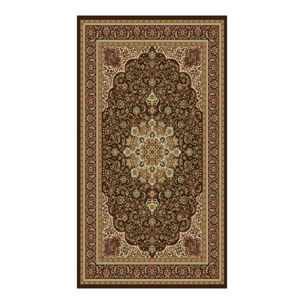 Dilek: Dilber Persian Bordered Floral Carpet Rug; (200×290)cm, Grey/Brown 1