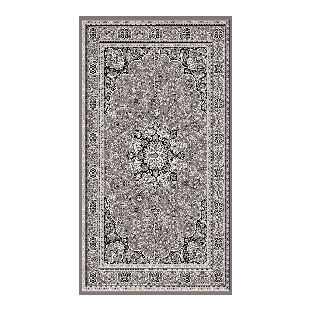 Dilek: Dilber Traditional Bordered Floral Carpet Rug; (200×290)cm, Grey/Black 1