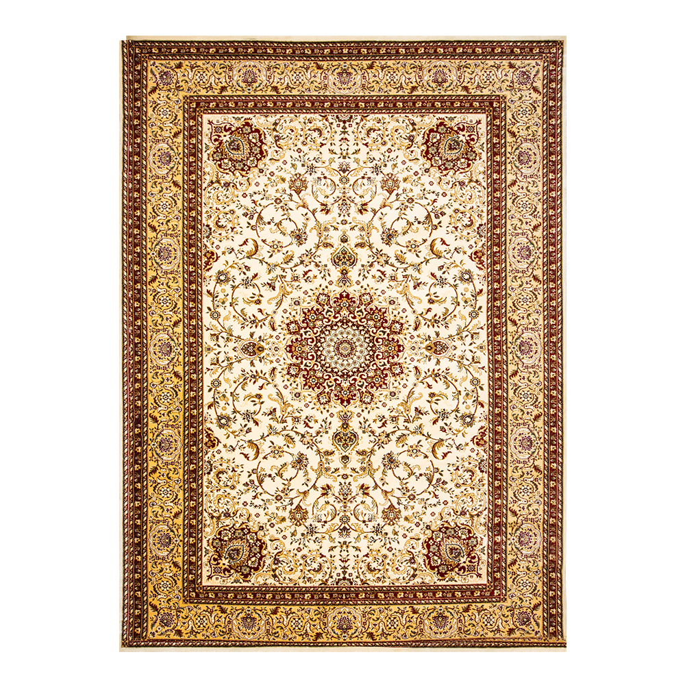 Dilek: Dilber Floral Persian Carpet Rug; (200×290)cm, Cream/Brown 1