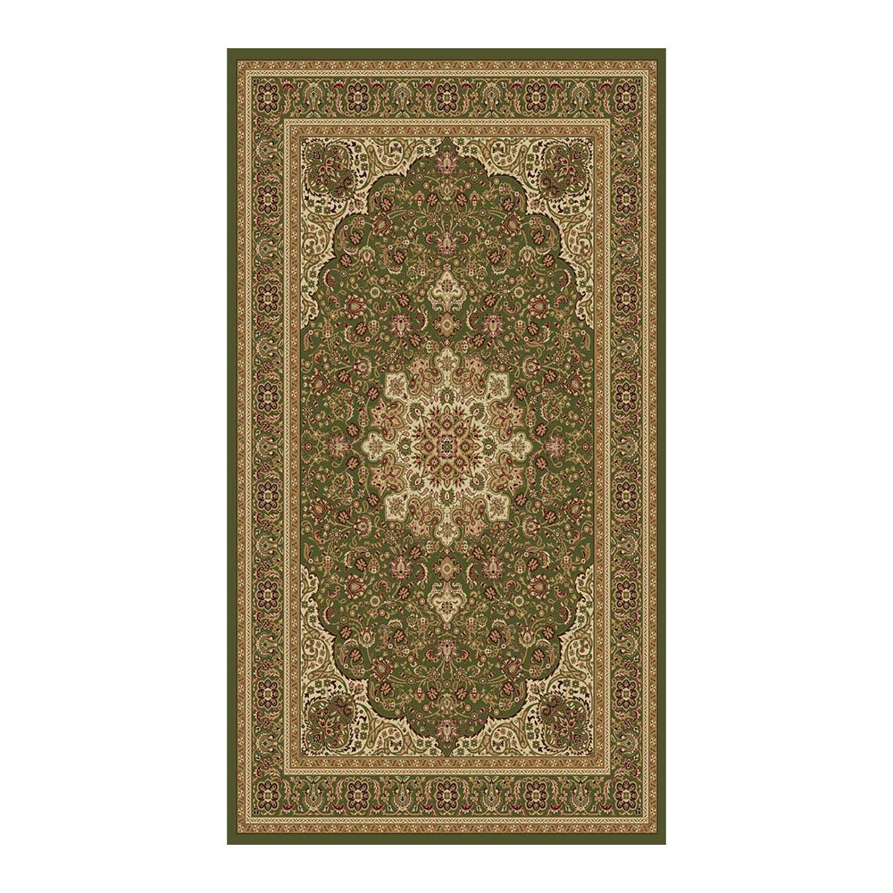 Dilek: Dilber Persian Bordered Carpet Rug; (200×290)cm, Green/Brown 1