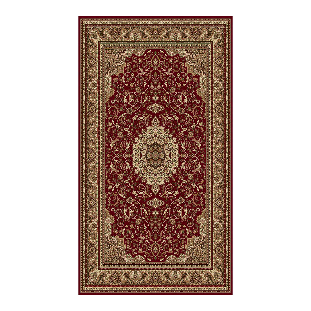 Dilek: Dilber Traditional Bordered Carpet Rug; (200×290)cm, Maroon/Beige 1