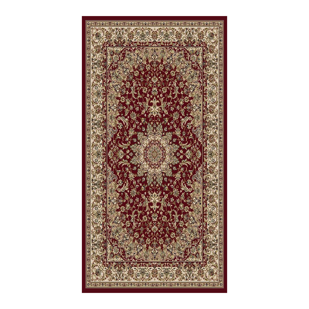 Dilek: Dilber Traditional Bordered Floral Carpet Rug; (200×290)cm, Maroon/Beige 1