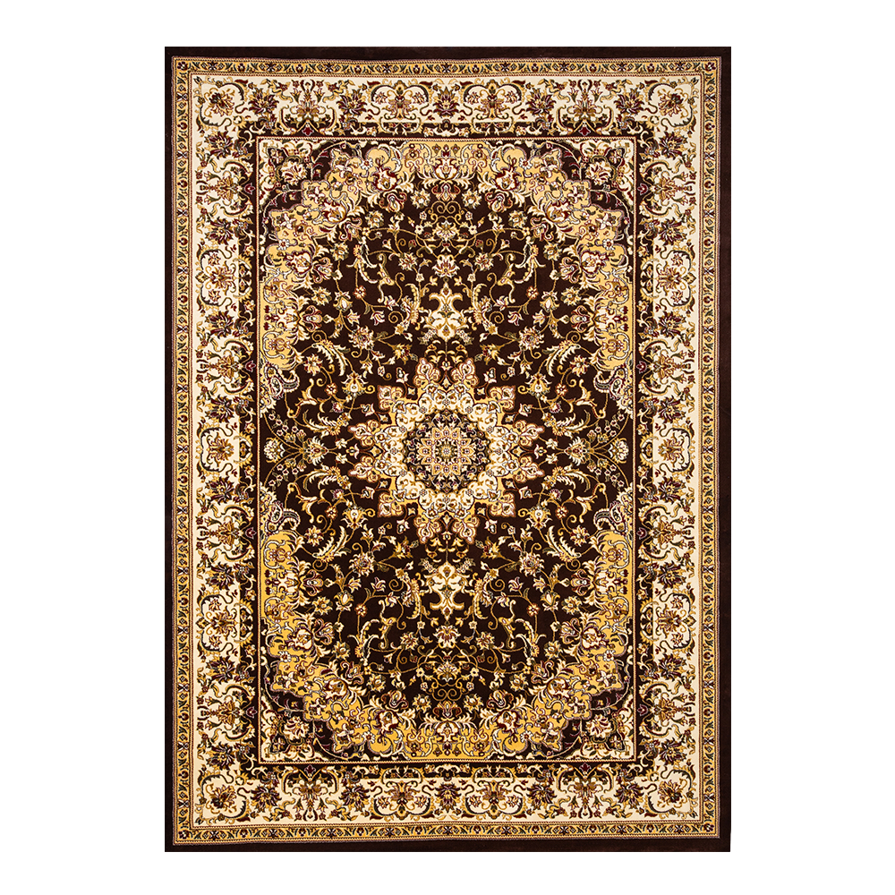 Dilek: Dilber Floral Persian Carpet Rug; (200×290)cm, Brown/Black 1