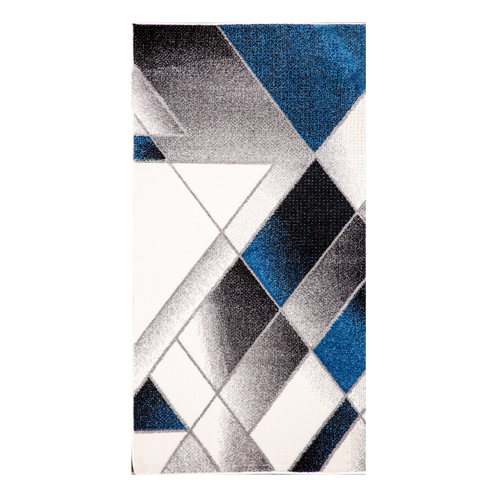 Grand: Colorful Faery 2500 Geometric Abstract Pattern Carpet Rug; (160×230)cm, Blue/Grey 1