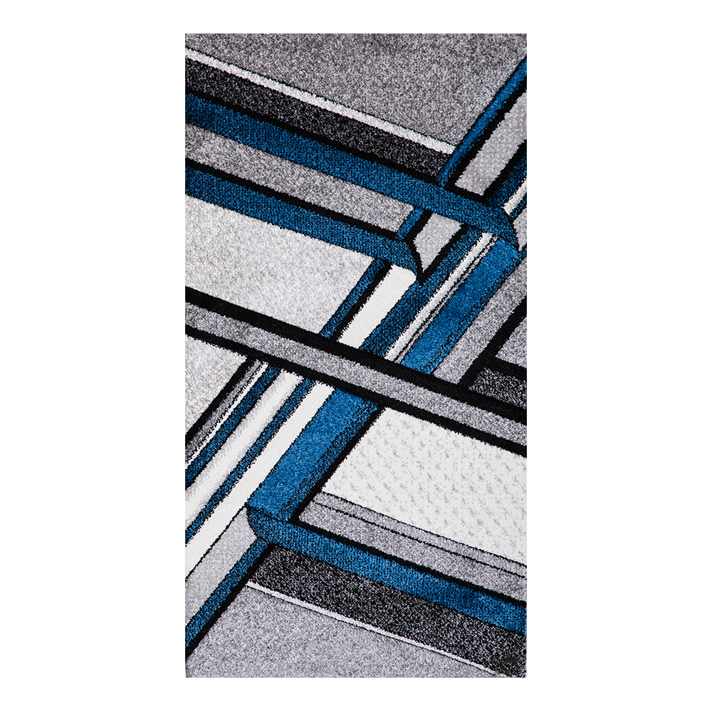 Grand: Colorful Faery 2500 Geometric Abstract Pattern Carpet Rug; (200×290)cm, Blue/Grey 1