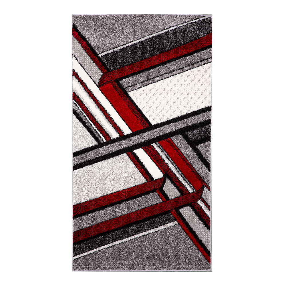 Grand: Colorful Faery 2500 Abstract Pattern Carpet Rug; (240×340)cm, Red/Grey 1