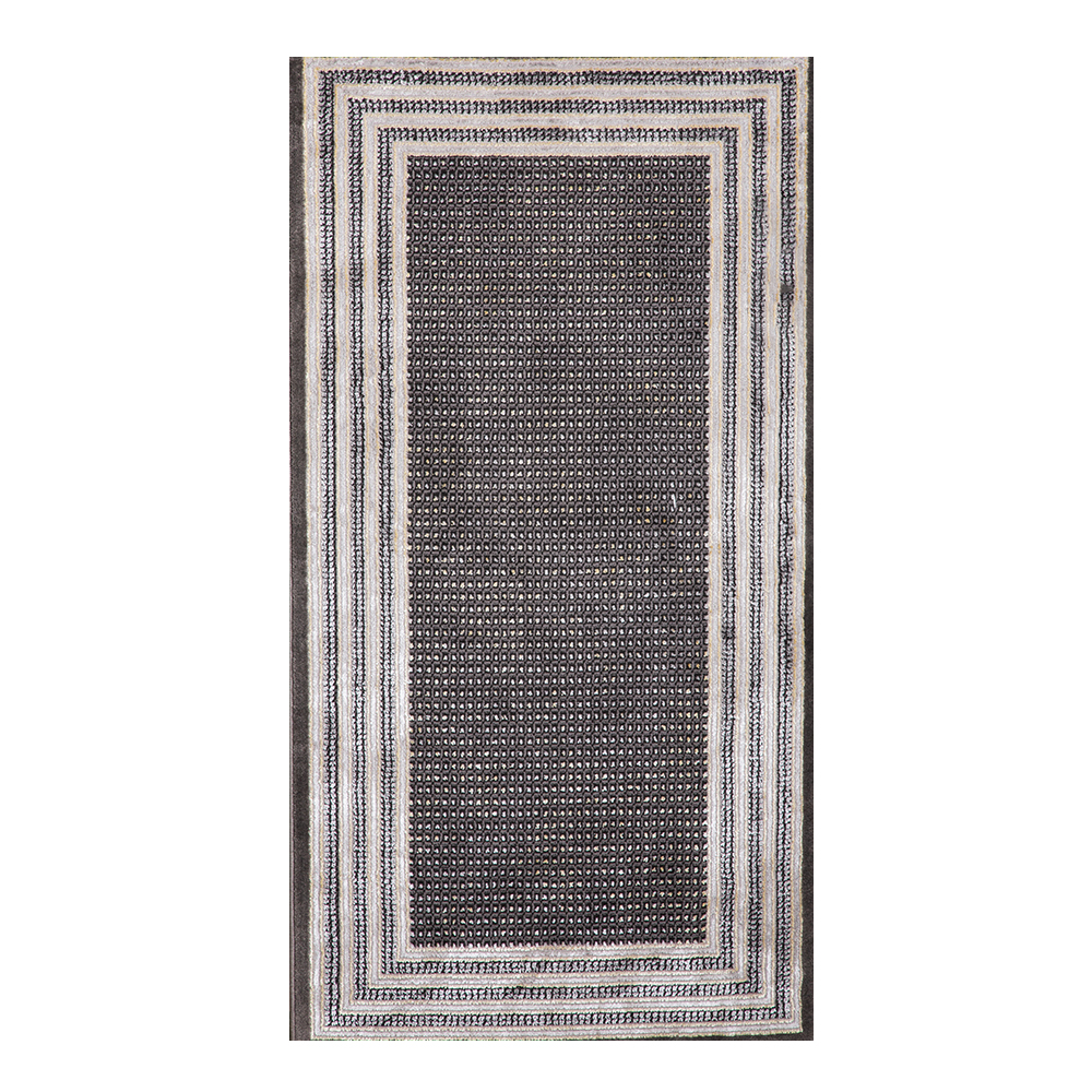 Grand: Almira Rectangular Border Pattern Carpet Rug; (80×150)cm, Grey 1