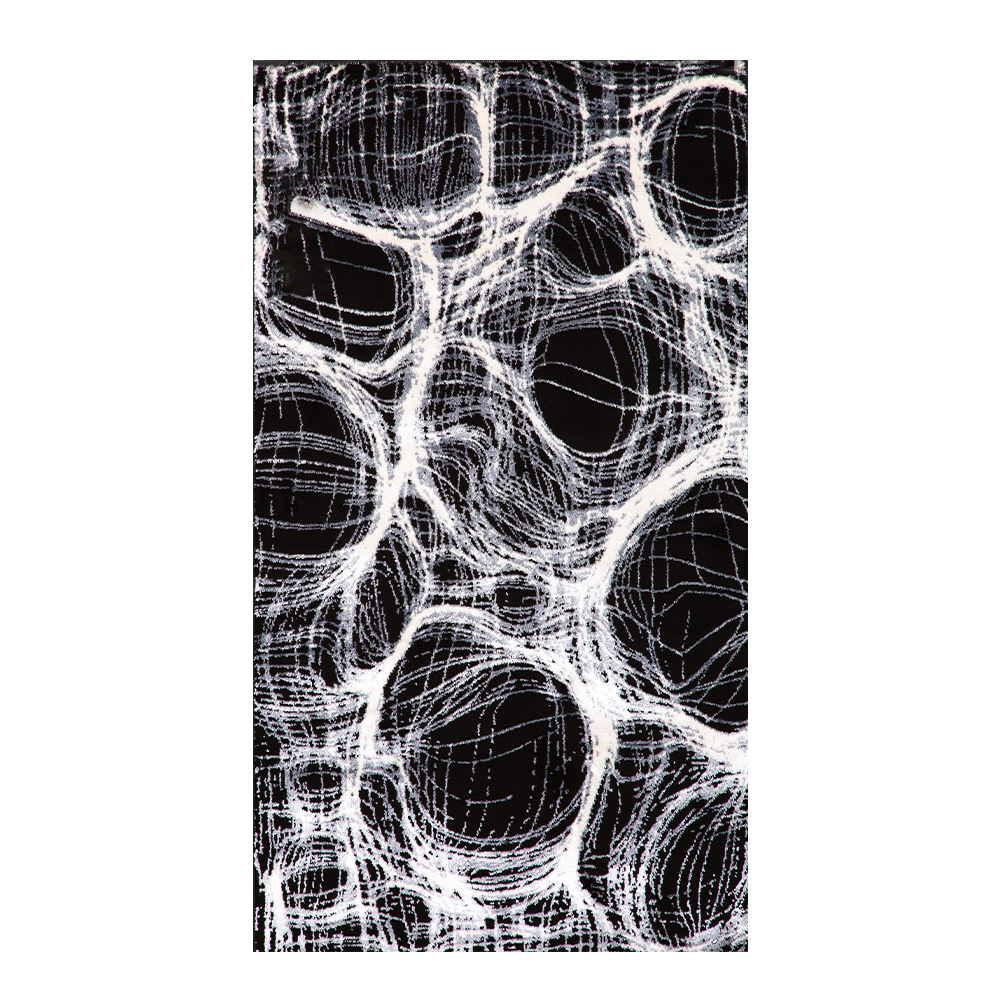 Grand: Safir Abstract Pattern Carpet Rug; (160×230)cm, Black/White 1