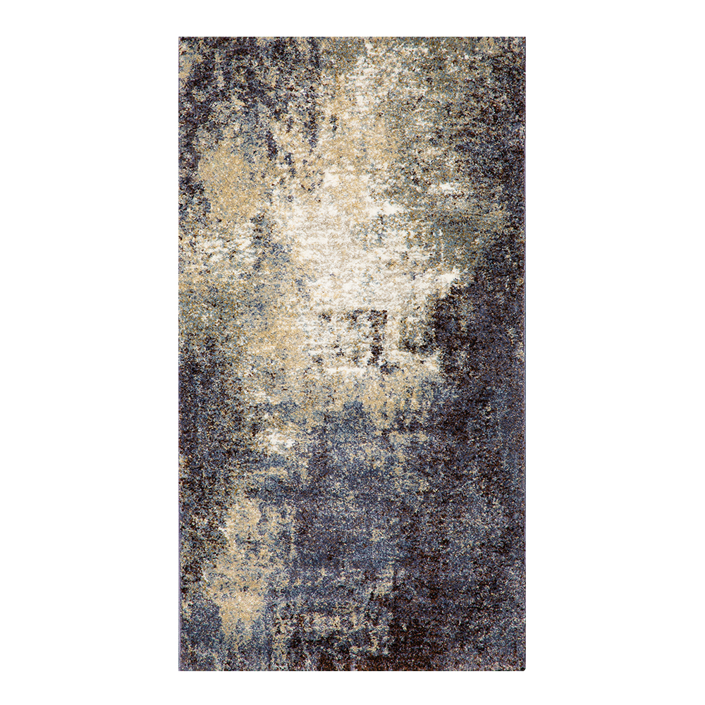 Oriental Weavers: Omnia Abstract Carpet Rug; (80×150)cm, Navy Blue/Gold 1