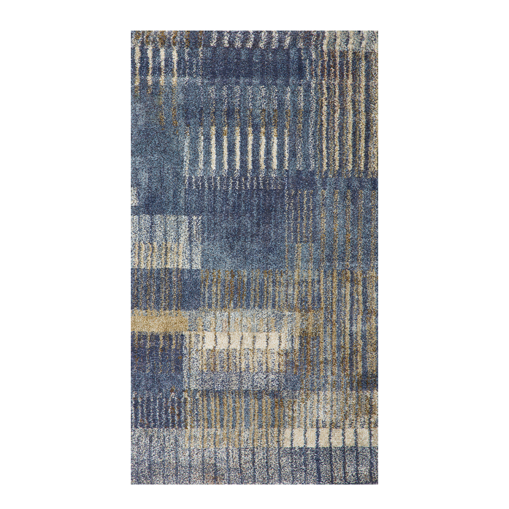 Oriental Weavers: Omnia Striped Carpet Rug; (160×230)cm, Navy Blue/Gold 1