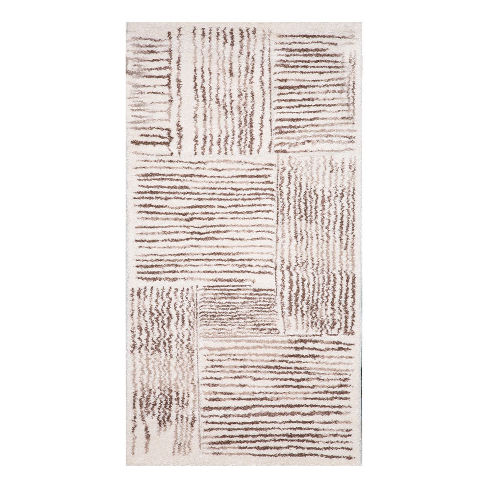 Oriental Weavers: Castro Curved Carpet Rug; (80×150)cm, White/brown 1