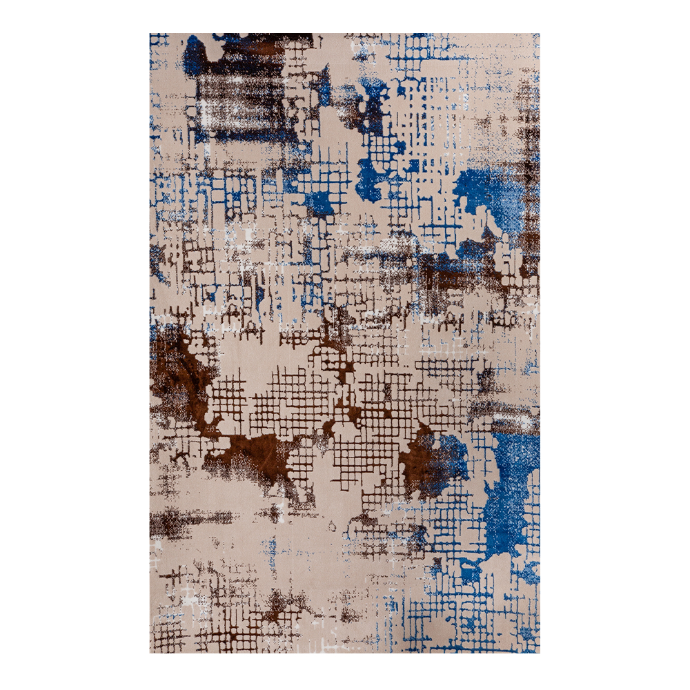 Seyit: Heatset Assorted Abstract patterned Carpet Rug: (195×300)cm, Blue/Grey 1
