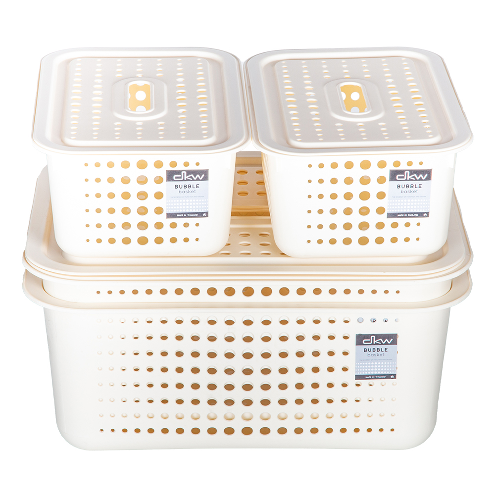 Bubble Storage Basket Set; 8pcs, Cream 1