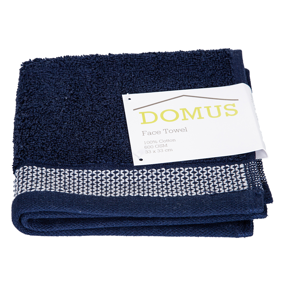Face Towel; (33×33)cm, 100% Cotton, 600gsm, Navy Blue 1
