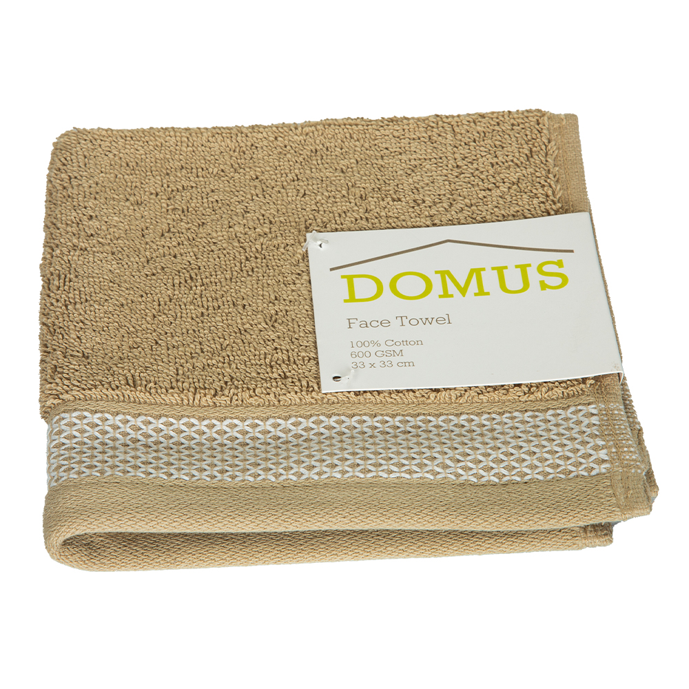 Face Towel; (33×33)cm, 100% Cotton, 600gsm, Taupe 1
