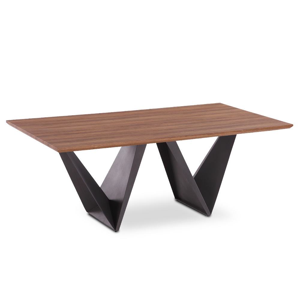 Alfresco Dining Table; (200x100x76)cm, Wood Top  + Callista 6 PU Side Chairs