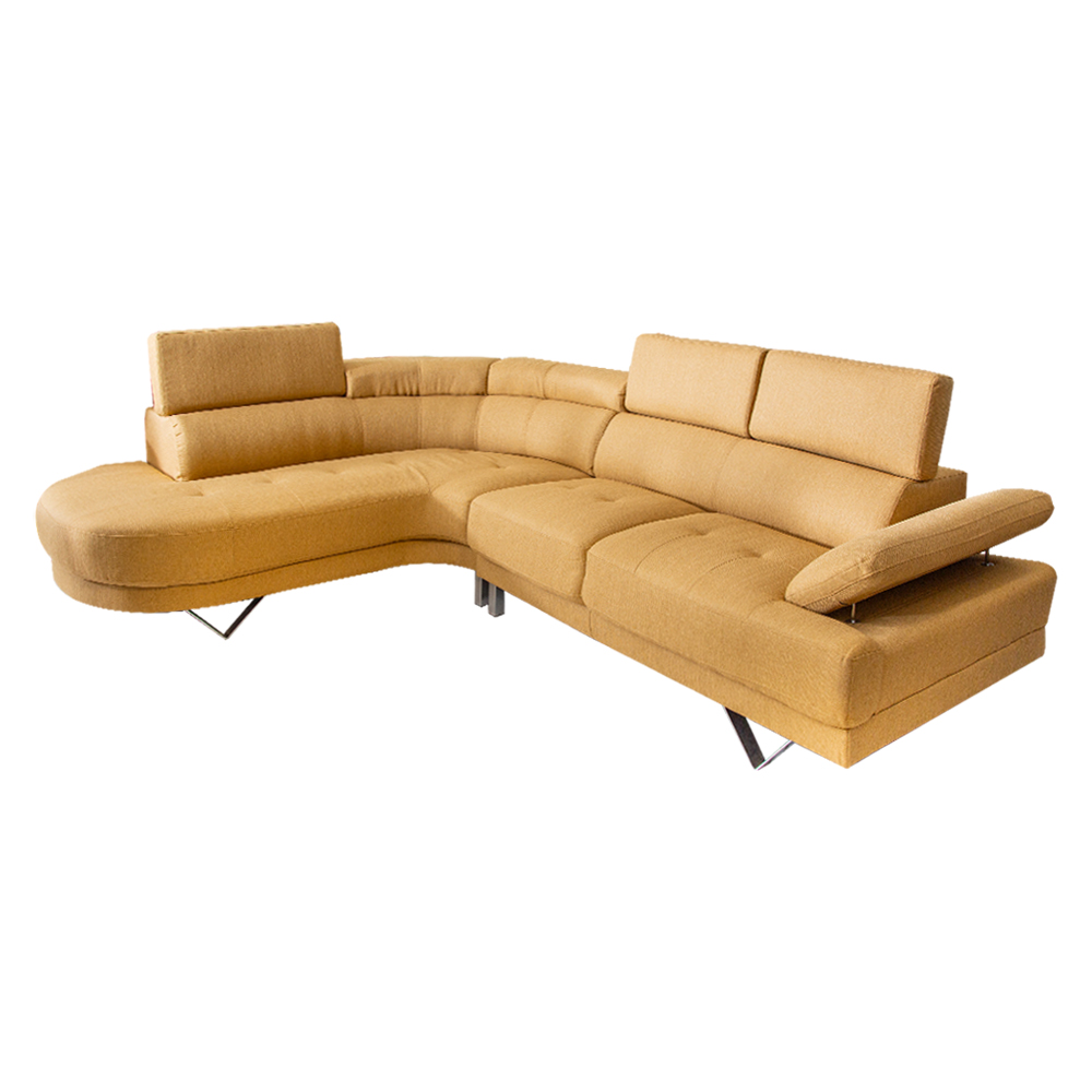 Maderia Fabric Corner Sofa + Chaise, Left, Zander Gold 1