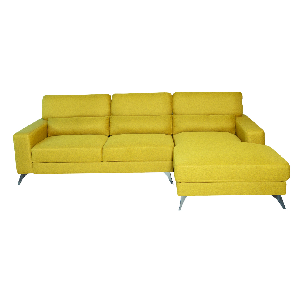 Bono 325 Fabric Corner Sofa + Chaise, Right, Cyber Yellow 1