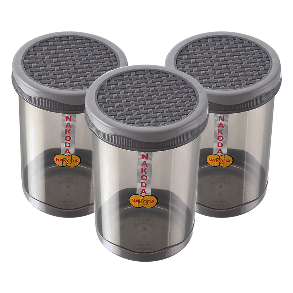 Pluto Kitchen Storage Container Set-3Pcs, Medium, Grey 1