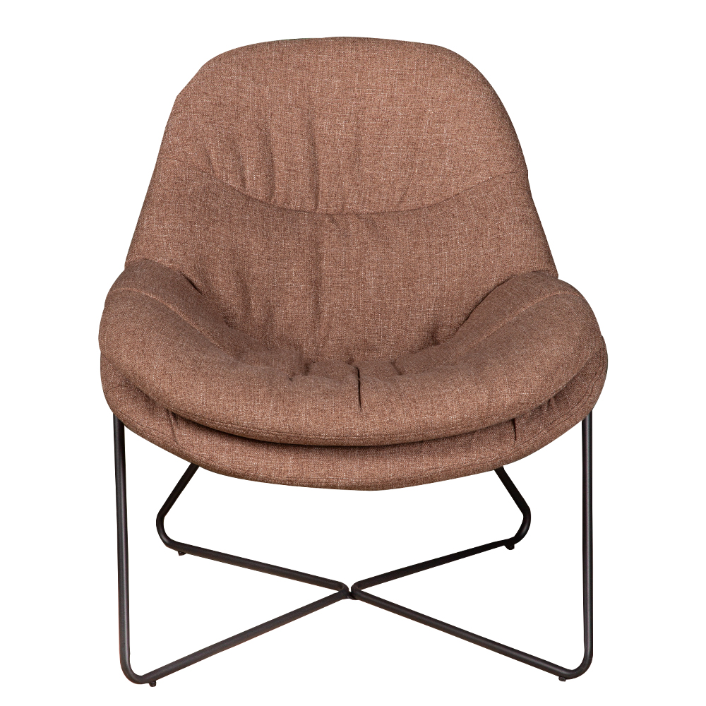Fabric Leisure Arm Chair; (79x88x86)cm, Chocolate/Black