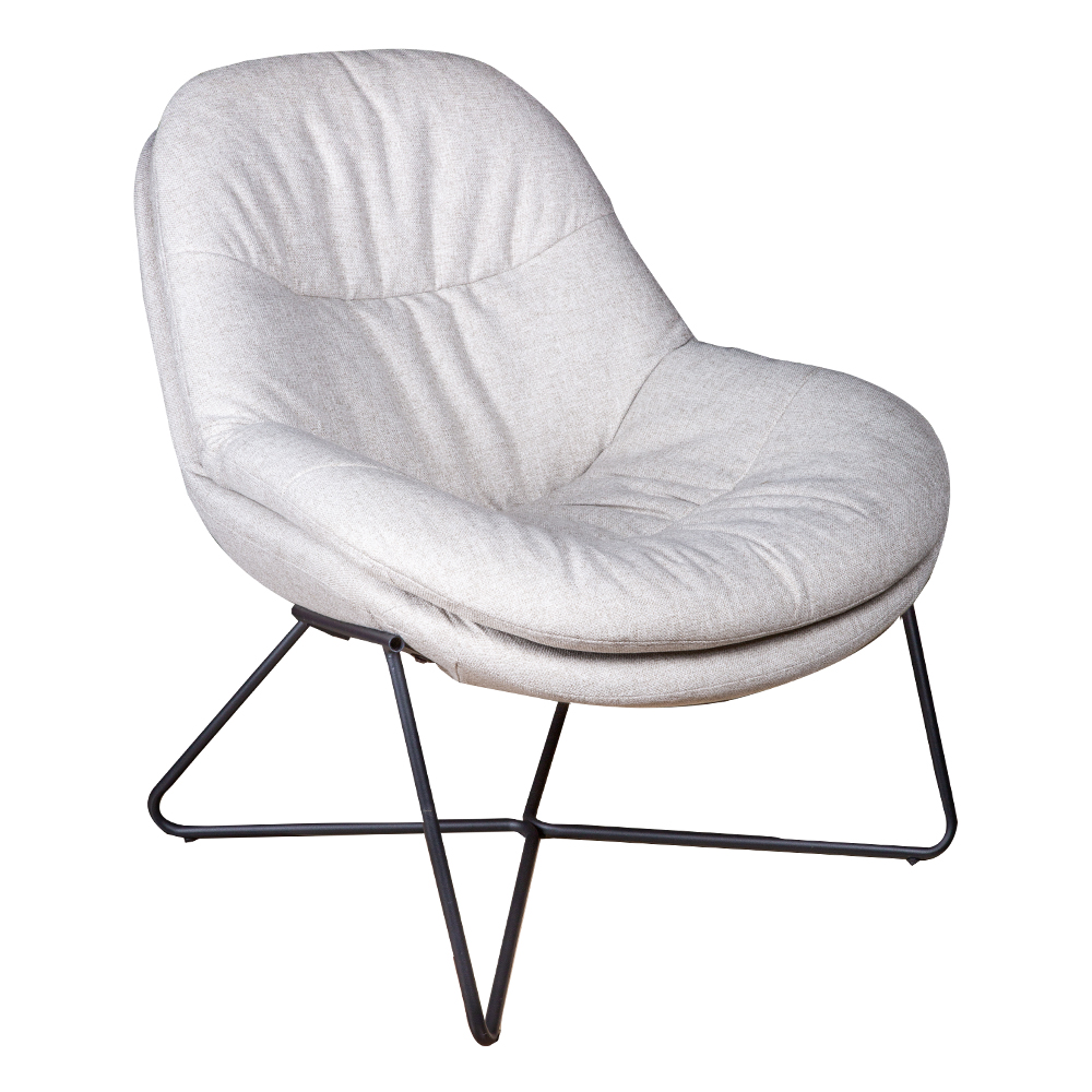Fabric Leisure Arm Chair; (79x88x86)cm, Light Grey/Black 1