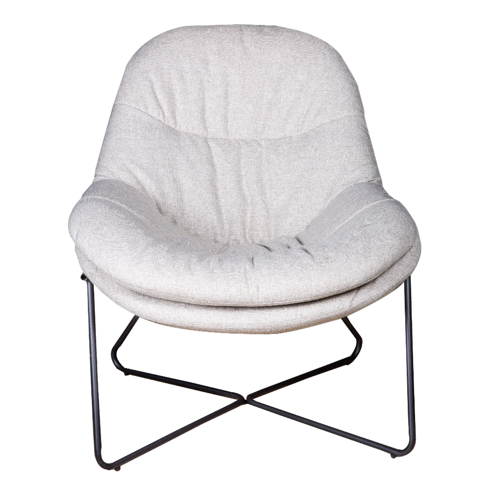 Fabric Leisure Arm Chair; (79x88x86)cm, Light Grey/Black
