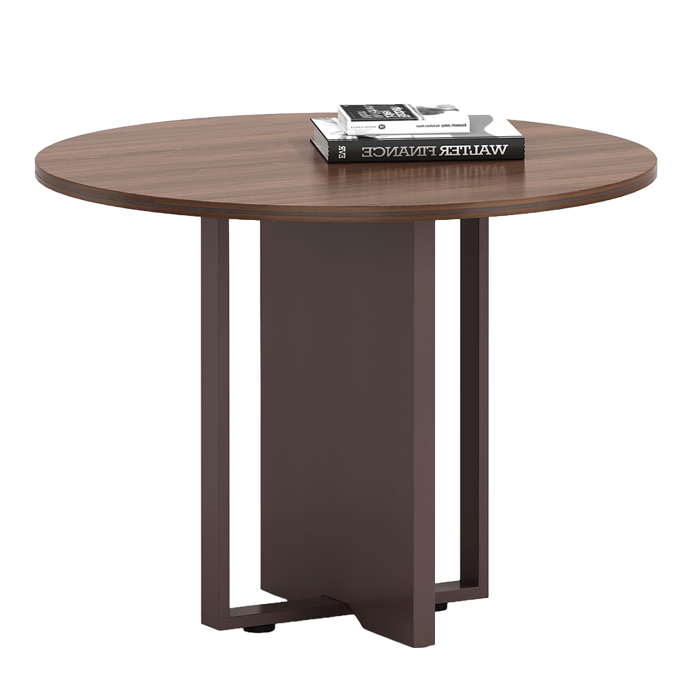 Round Meeting Table:(120×75)cm, Brown Oak/Brown 1