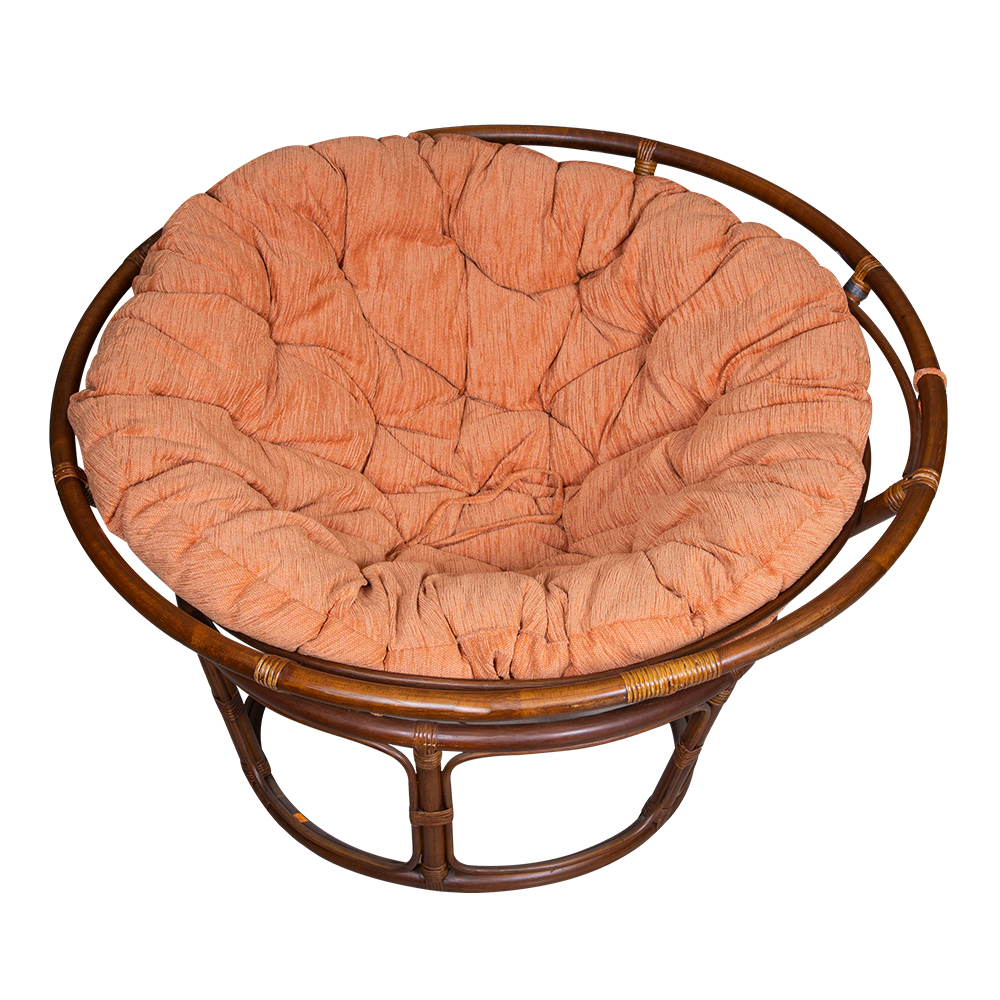 Rattan Furniture: Standard Papasan Chair with Cushion, Pecan Black 1