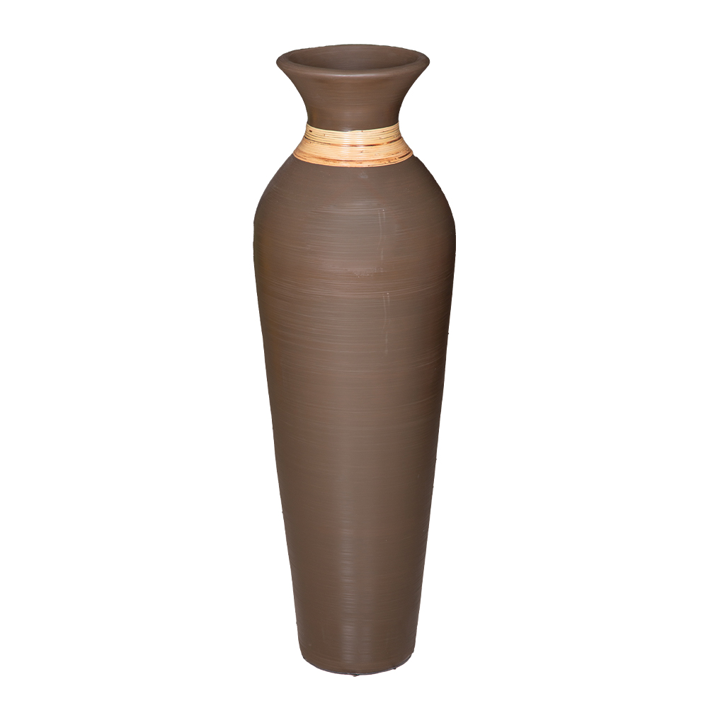 Decorative Vase Bibir Mangkok; (100x35x35)cm, Brown/Rattan 1