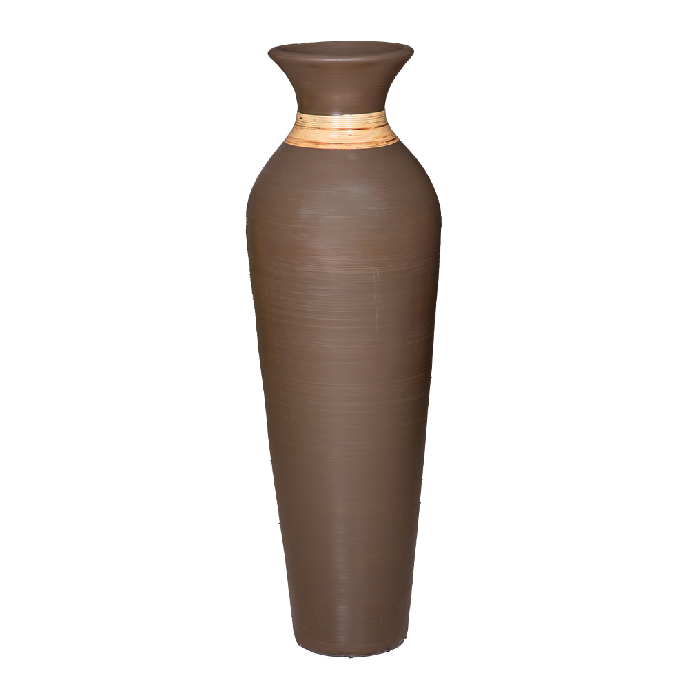 Decorative Vase Bibir Mangkok; (100x35x35)cm, Brown/Rattan