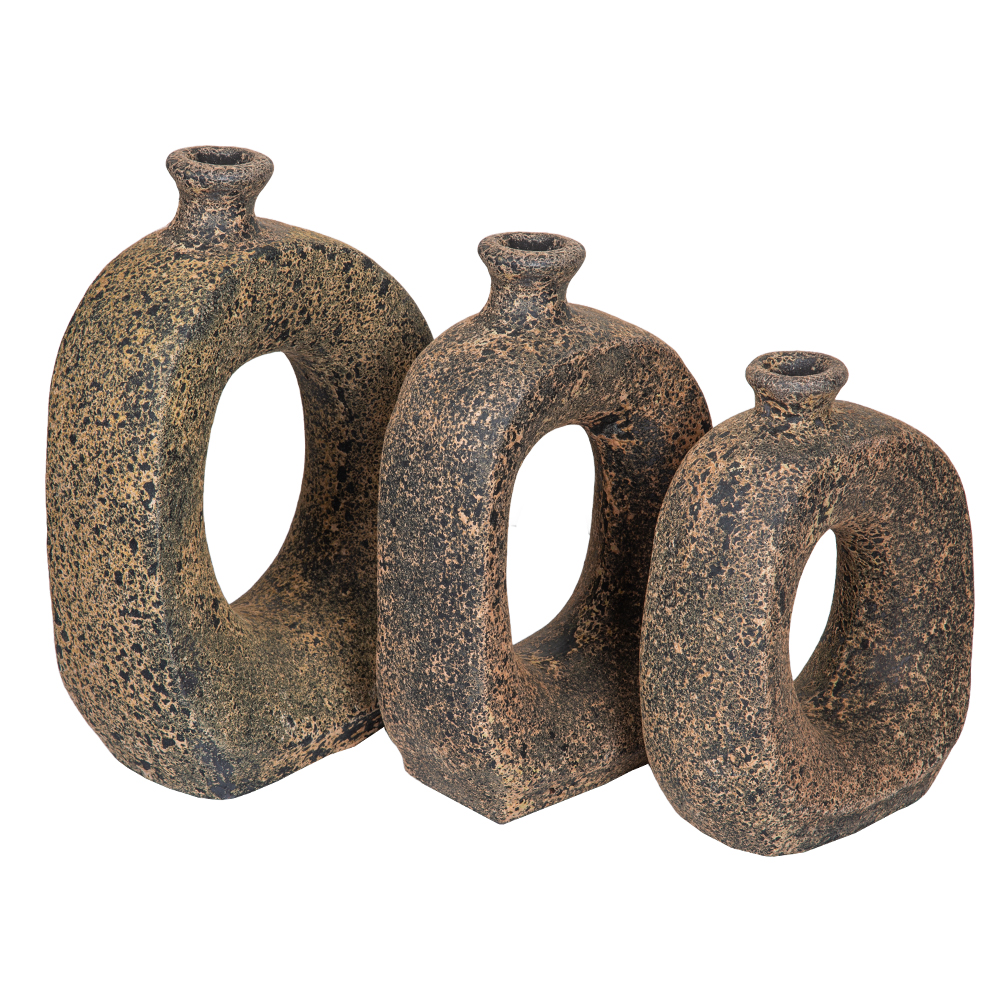 Lupang Vase Set 3Pcs, Brown 1