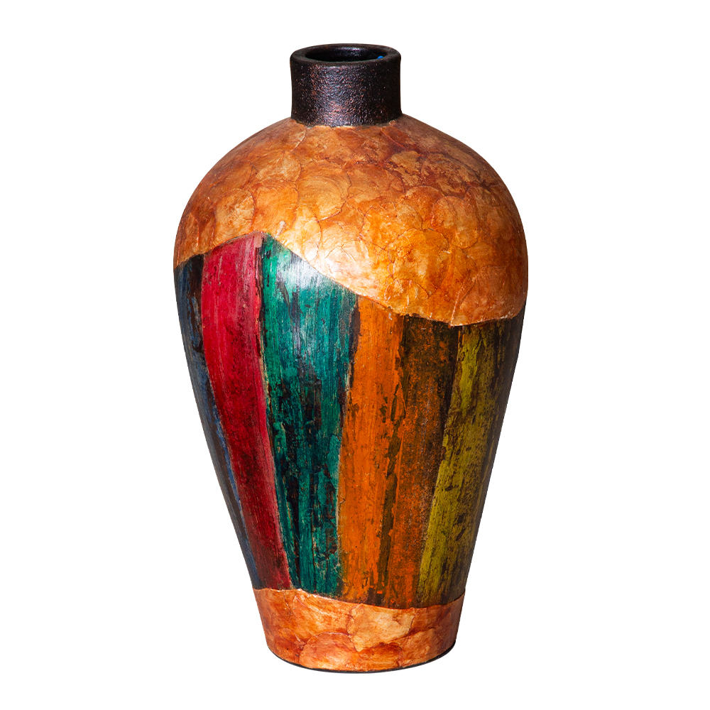 Terracota Vase; Banana Bark With Seashell 1
