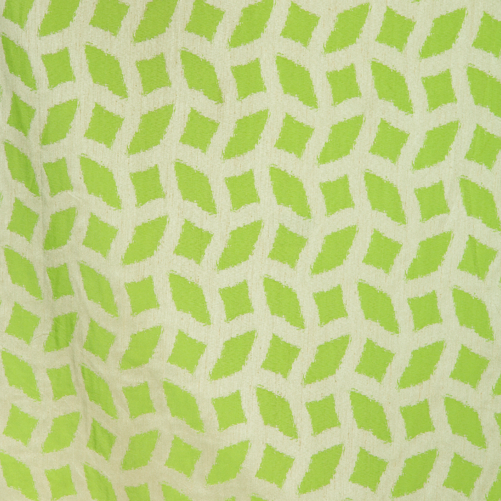 467-6015: Furnishing Fabric Leaf Pattern; 140cm, Cream/Green  1