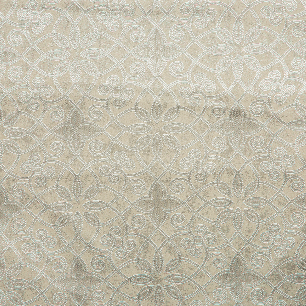 Castillo Collection: Polyester Floral Pattern Jacquard Fabric; 290cm, Light Grey 1