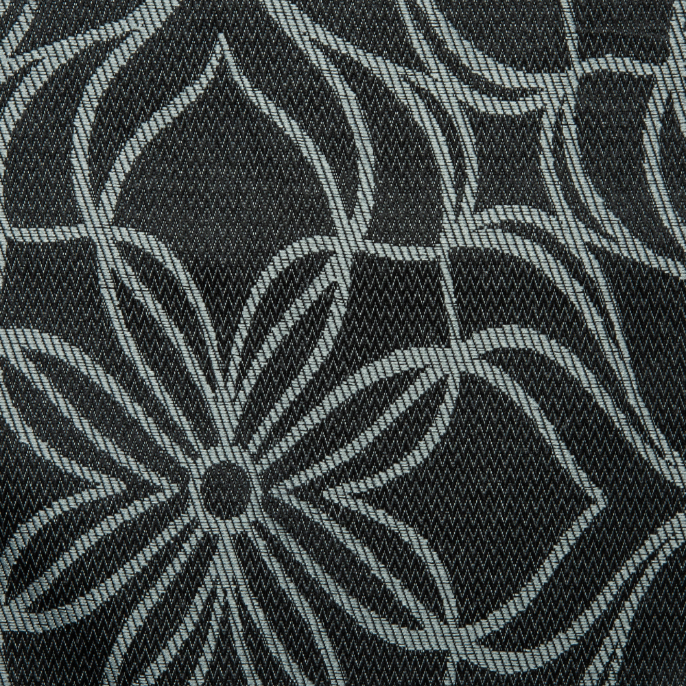 Delta Collection: Polyester Floral Patterned Jacquard Fabric; 220cm, Black/Grey 1