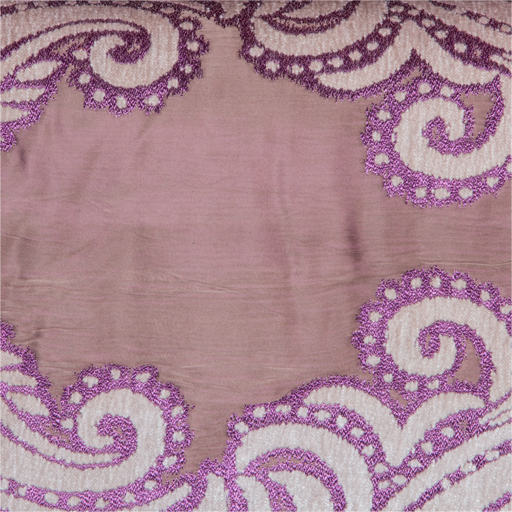 Fusion Collection: Paisley Patterned Polyester Upholstery Fabric, 140cm, Lilac/Brown 1