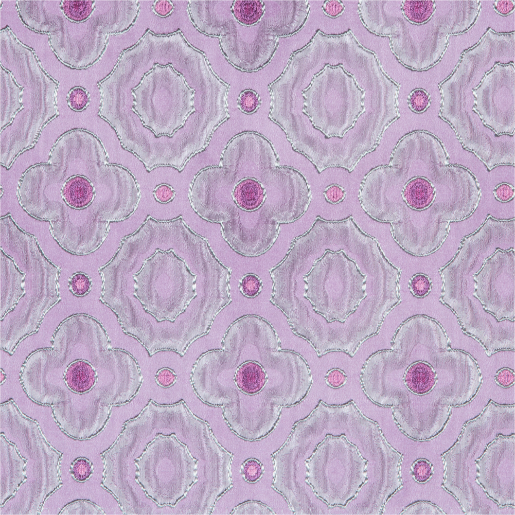 Fusion Collection: Intricate Patterned Polyester Upholstery Fabric; 140cm, Lilac Purple 1