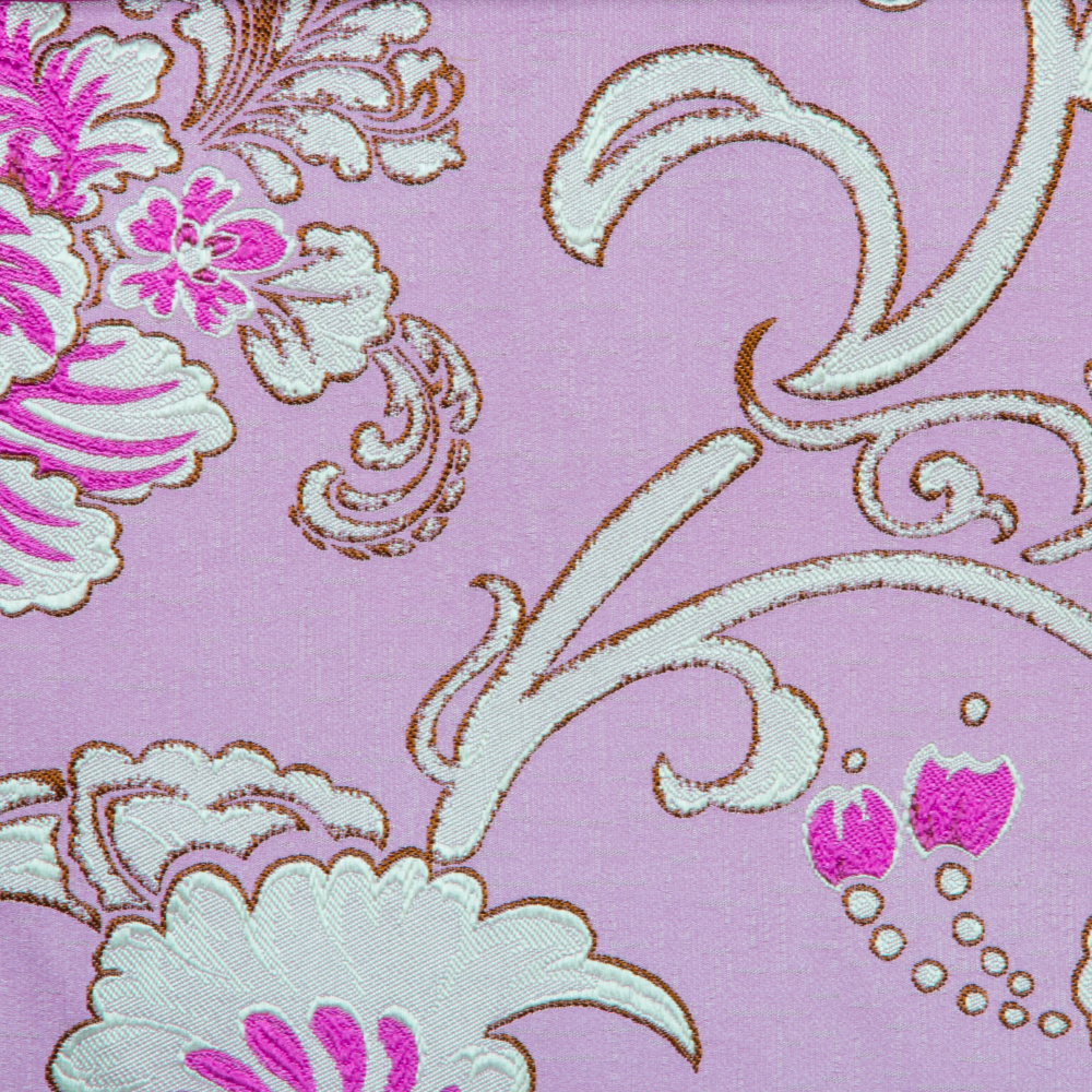 Fusion Collection: Floral Patterned Polyester Upholstery Fabric; 140cm, Lilac Purple 1