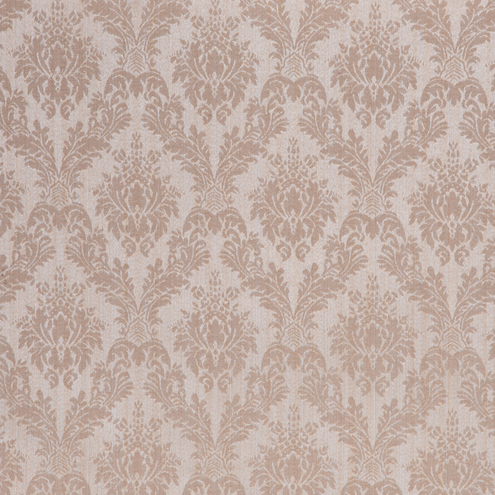 Inti Collection: Damask Patterned Polyester Cotton Jacquard Fabric; 280cm, Brown/Grey 1