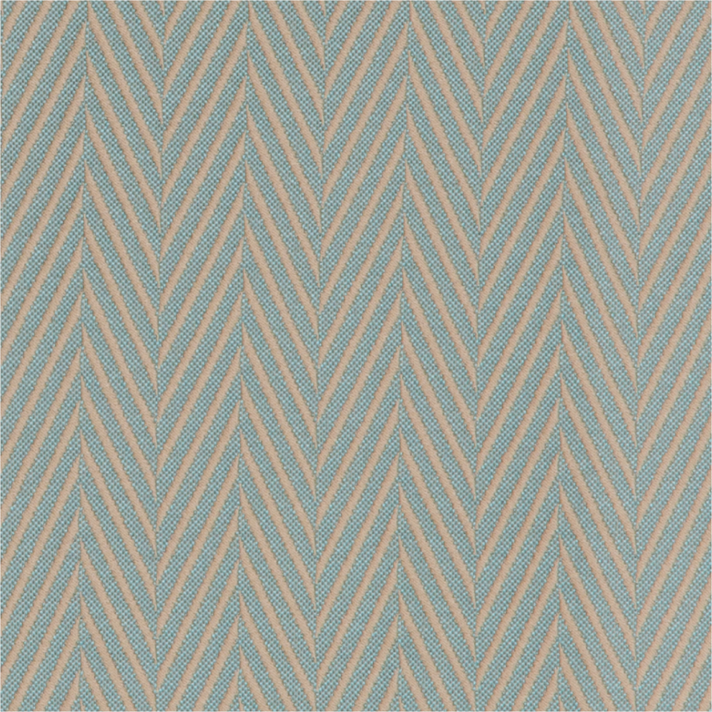 F-Laurena II Collection: DDecor Textured Herringbone Pattern Furnishing Fabric; 280cm, Teal Blue 1
