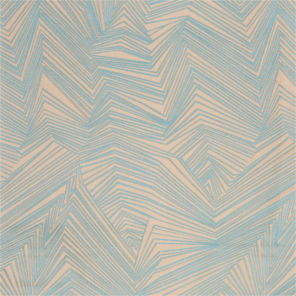 F-Laurena II Collection: DDecor Textured Abstract Stripped Pattern Furnishing Fabric; 280cm, Teal Blue 1