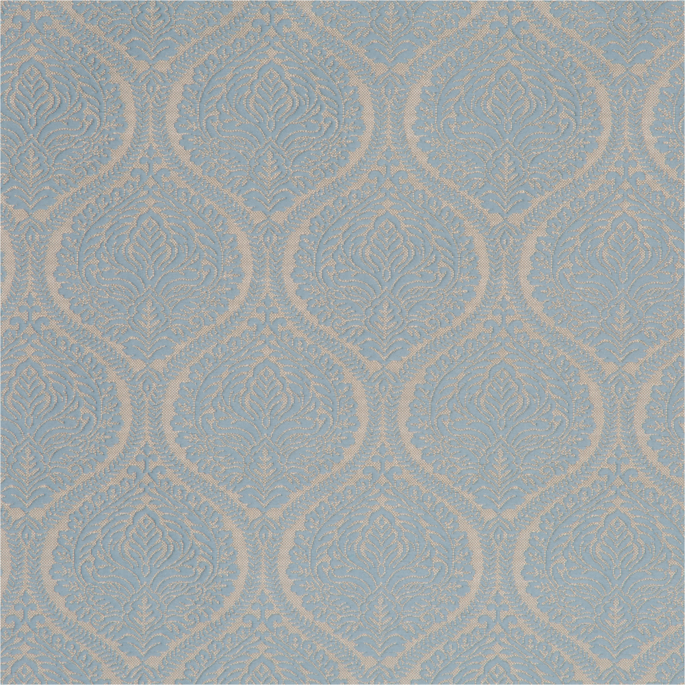 F-Laurena II Collection: DDecor Textured Brocade Pattern Furnishing Fabric; 280cm, Cyan Blue 1